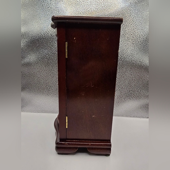 Vintage Wal-Mart Wooden Glass Diamond Pattern Door Jewerly Cabinet Armoire Box - Picture 7 of 17